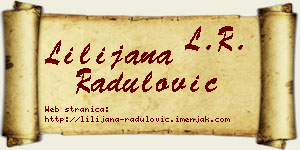 Lilijana Radulović vizit kartica